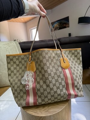 Gucci Tote Bag GG Canvas Sherry Line   Original   klassischer Shopper