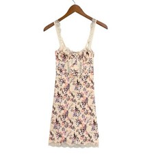 VICTORIA  S SECRET Wicked Balconette Slip Dress XS Apricot Daydreamer Floral U334