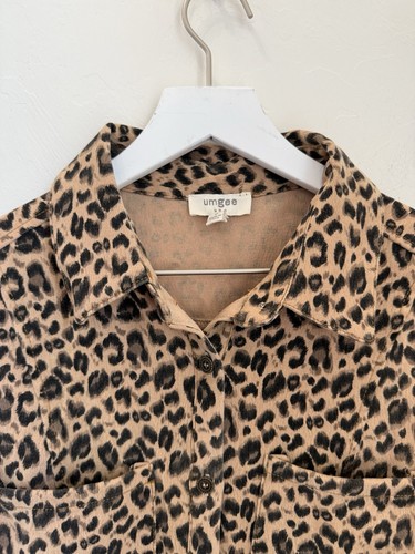 UMGEE Women’s Leopard Print Button Dress Pockets Long Sleeved Collared Medium - Picture 2 of 14