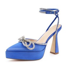 's Platform Heels Ankle Strap Pumps High Heeled Pointed Toe Stiletto High Hee...