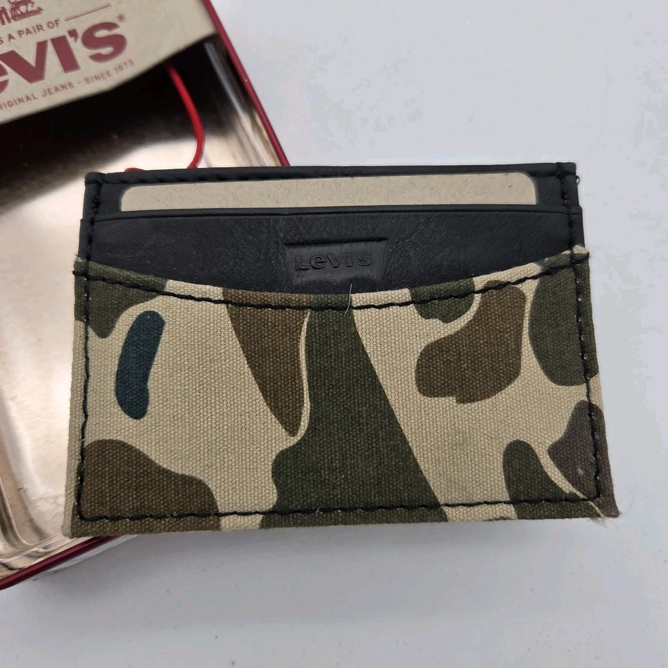 Levis Slim Card Holder Wallet Camo NWT & Box Mens Gift 🎁 - Image 2 of 4