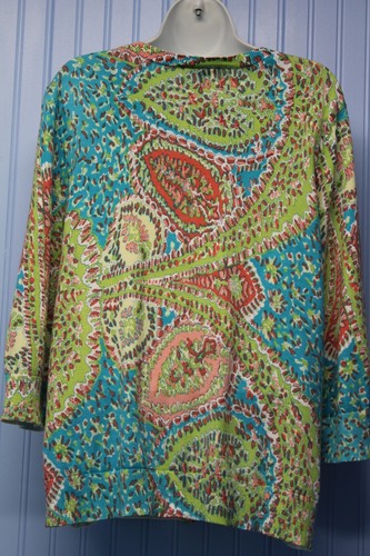Tribal Women's 3/4 Sleeve Scoop Neck Top With Side Ties - 100% Slub Cotton