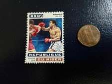 Muhammad Ali Boxing 2016 850F Republique Du Niger Right Hook Perforated Stamp