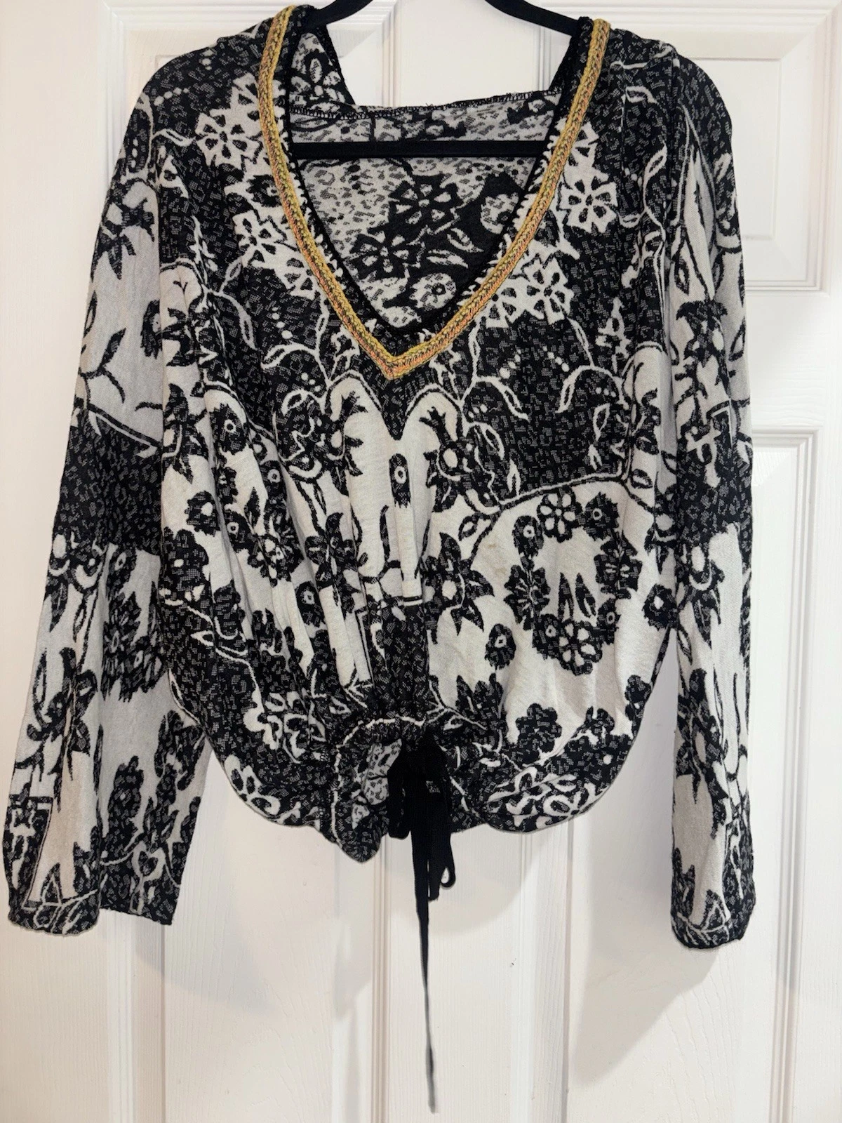 Free People Kanuk Hoodie Womens S M Boho Embroidered Drawstring Top
Opens in a new window or tab
