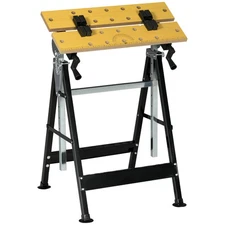Work Bench Tool Stand with Adjustable Height Angle Carpenter Saw Table 4 Clamps