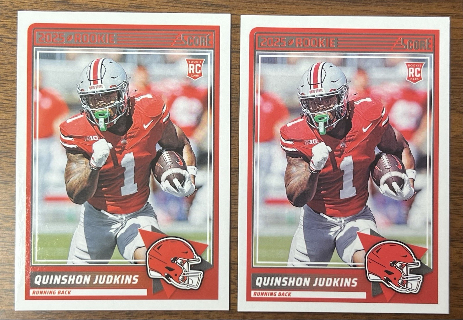 2 QUINSHON JUDKINS 2025 SCORE RC’s #38 BROWNS!!