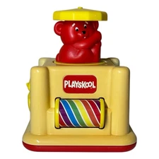 Rare 1990 Playskool Busy Pop Up Bear Baby Activity Sounds Sensory Toy Tested