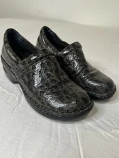 BOC Clog Slip on Size 9.5 Women's Shoes Gray Crocodile Print Born Shoes Comfort 
