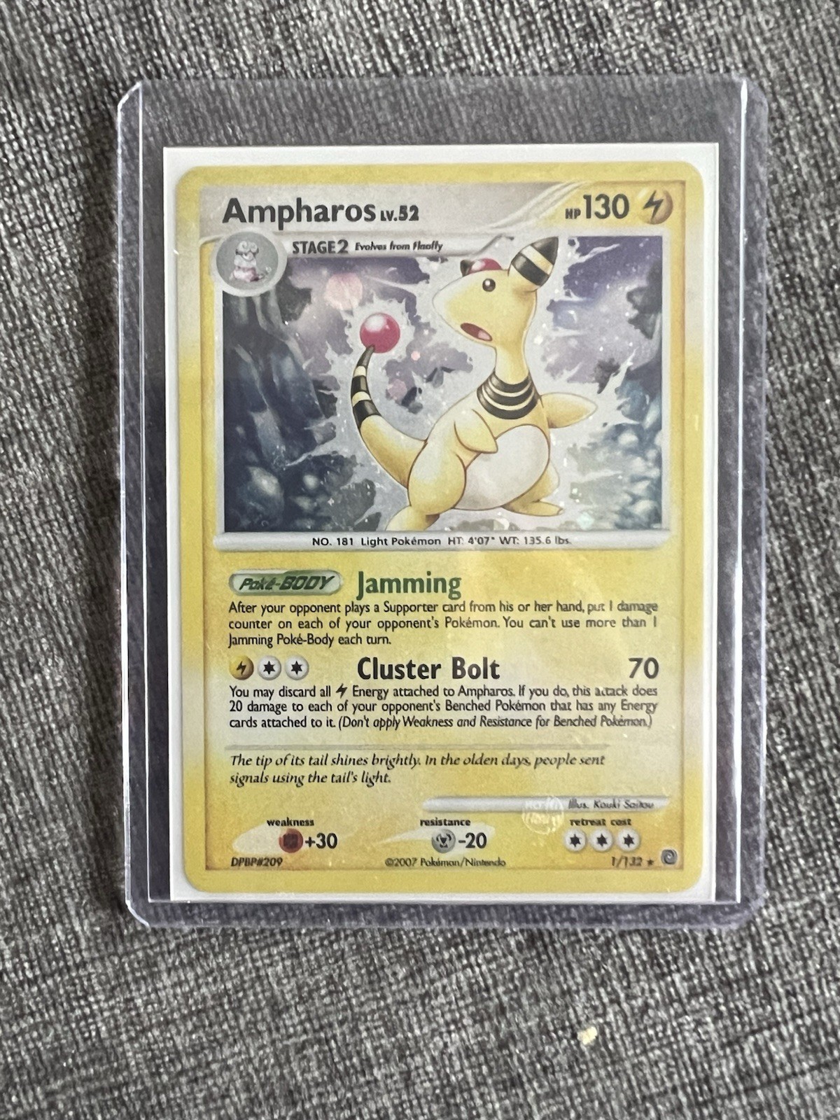 Pokemon Secret Wonders Holo Rare Card - Ampharos 1/132