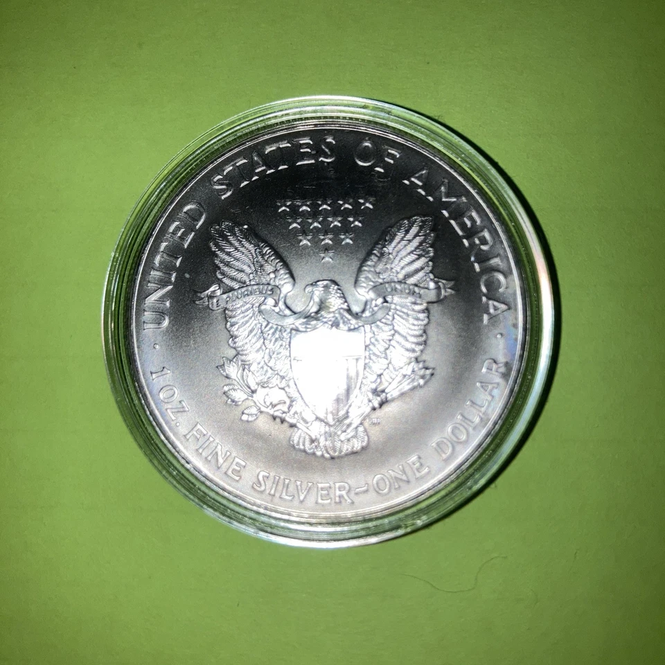 1996 1 oz American Silver Eagle (Brilhante Não Circulado) BU BEAUTY!  KEYDATE!  - Imagem 4 de 4