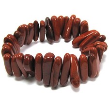 15mm - 20mm red jasper stick stretch bracelet 8"