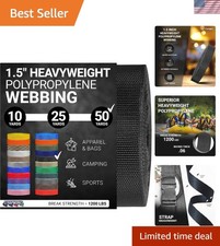 Heavyweight Polypropylene Webbing - Heavy Duty Poly Strapping for Outdoor DIY...