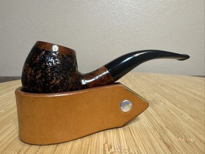 Briar Wood Hand Made TPE Rusticated Full Bent Apple Pipe - UNSMOKED