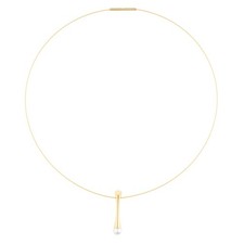 Halsreif Edelstahl matt vergoldet 42 cm K79