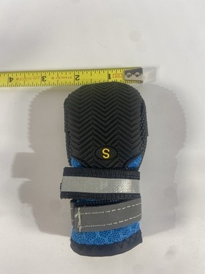 Small Dog Boots Waterproof Paw Protectors Blue Black Reflective Strap Shoes B1