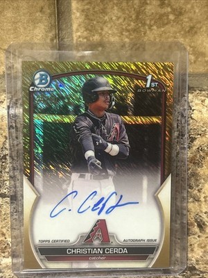 CHRISTIAN CERDA 2023 1st Bowman Chrome Auto #CPA-CCE Gold Refractor /50