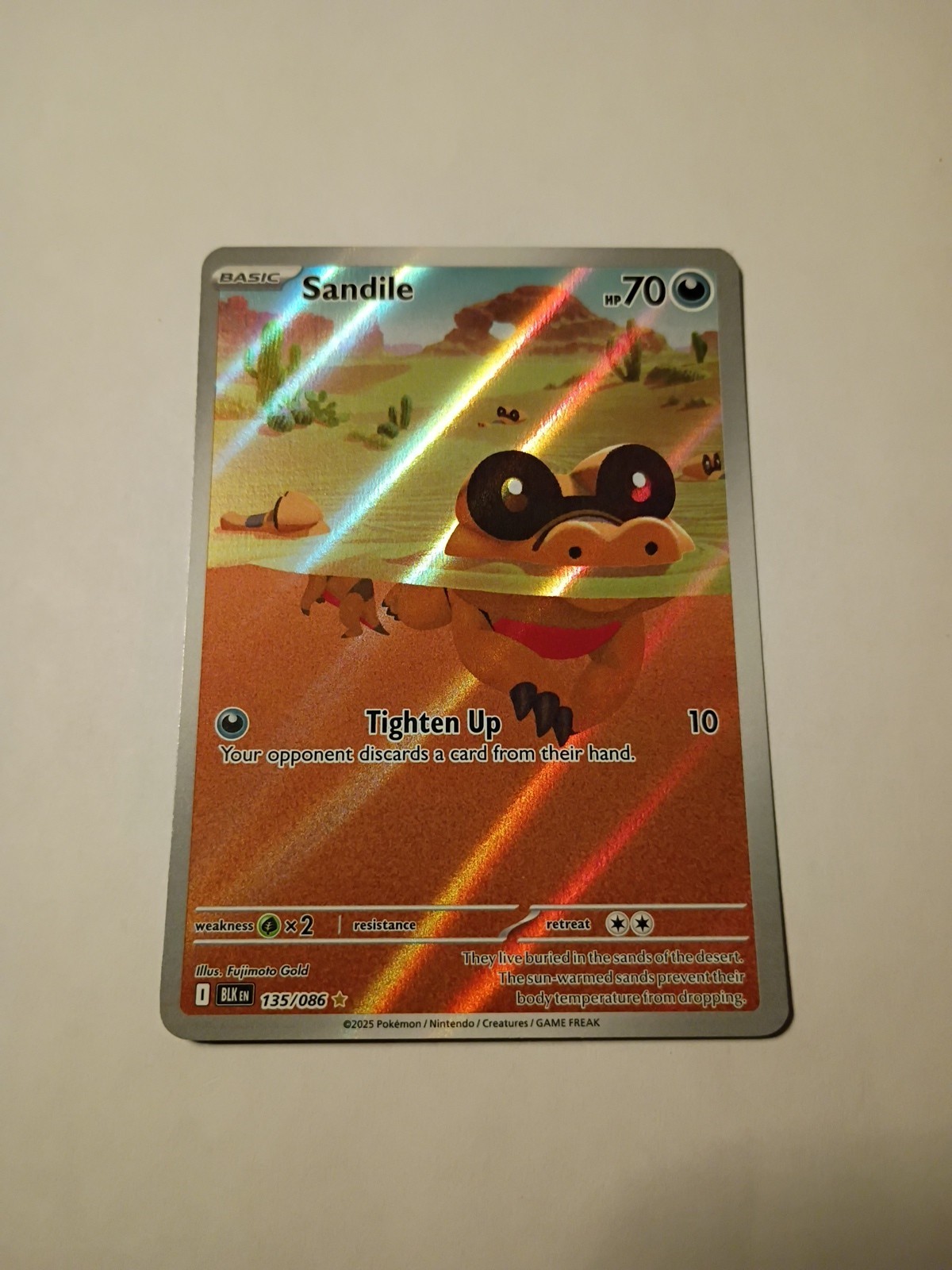 Sandile 135/086 - Pokemon TCG - Black Bolt Illustration Rare Holo - M/NM