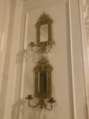 #ad Pair Of antique victorian Sconces Bradley And Hubbard With Glass Circa 1880 $340.00