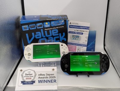B6331 Sony PS Vita PCH-2000 console White x Blue Handheld system box adapter