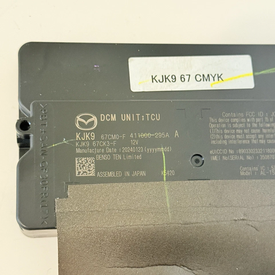 2024 MAZDA CX-5 MÓDULO DE CONTROL DE COMUNICACIÓN TELEMÁTICA OEM KJK967CK3-F Foto 2 de 4