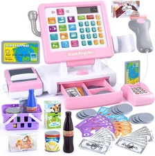 PLAY Kids Cash Register Toy - Pretend Play Calculator Register Toys with Microph