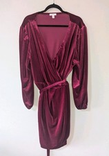 Nine West Dark Pink Velvet Tie Waist Dress Size 3X
