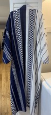 Vintage Japanese Yukata Kimono Robe Blue Whit...
