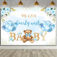 Bear Beauly Wait Baby Shower Birthday Backdrop Party Photo Background Decor