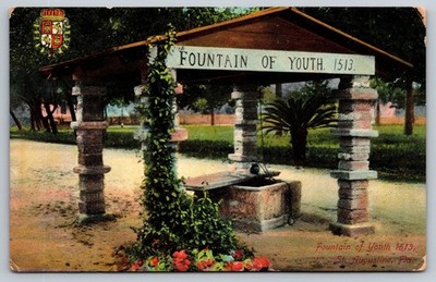 Fountain of Youth St. Augustine FL Postcard Florida Ponce de Leon 1908