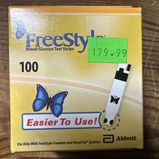 FreeStyle 100 Blood Glucose Diabetic Test Strips Exp. 8/31/2026 Free US Shipping
