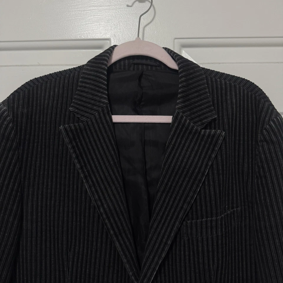 Balenciaga Stripes Corduroy Blazer Gray Black Size 52 Or US Size XL - Image 3 of 4