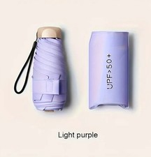 UPF50 Compact Travel Folding Umbrella Lightweight Portable, Color Light Purple