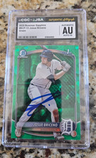 Josue Briceno Signed 2025 Bowman Baseball Card #BCP-13 CGC JSA Tigers /99 Green