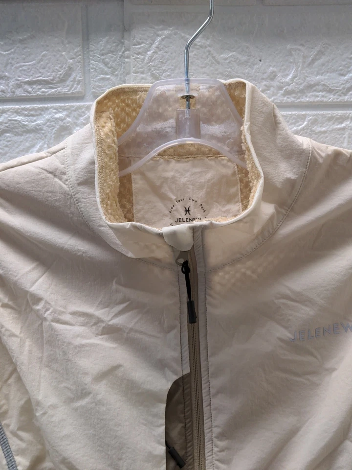 New Jelenew Windproof Thermal Gilet Cycling Vest Creamy White Sz S - Image 3 of 4