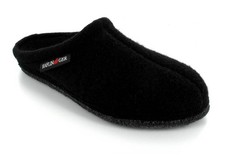 HAFLINGER  Boiled Wool Soft Sole Slipper  Alaska, Black