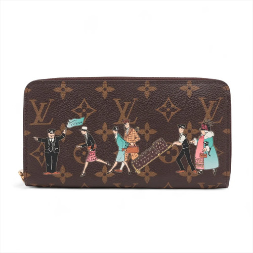 Louis Vuitton MONOGRAM ILLUSTRE Zippy Wallet M60291 Brown x pink Zip Round Walle