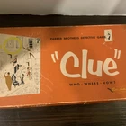 Vintage 1956 Clue Detective Board Game Parker Brothers 2 Of Some Pieces