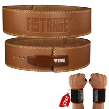 Weight Lifting Belt by FISTRAGE ,Thick 4" Leather Gym Belt Training Lever Buckle