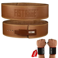 Weight Lifting Belt by FISTRAGE ,Thick 4" Leather Gym Belt Training Lever Buckle
