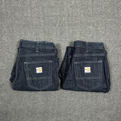 2 Carhartt FR Relaxed Denim Jeans Men s 32x30 Work Pants 2112 Cat 2 280-83 LOT