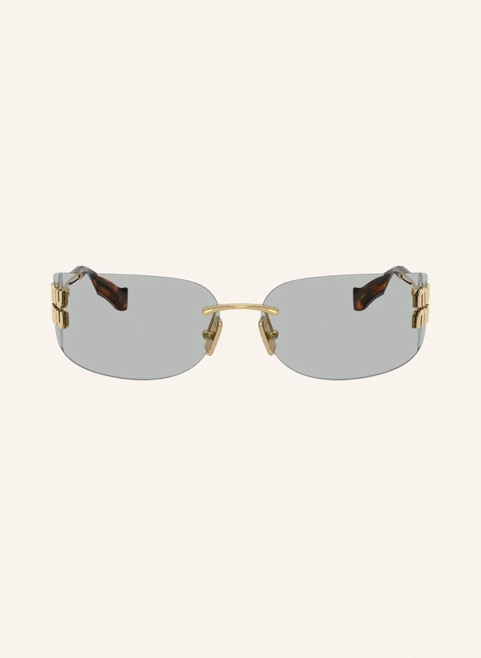 Gafas de sol envolventes Miu Miu MU A51S gris dorado pálido para mujer AUTÉNTICAS Foto 3 de 4