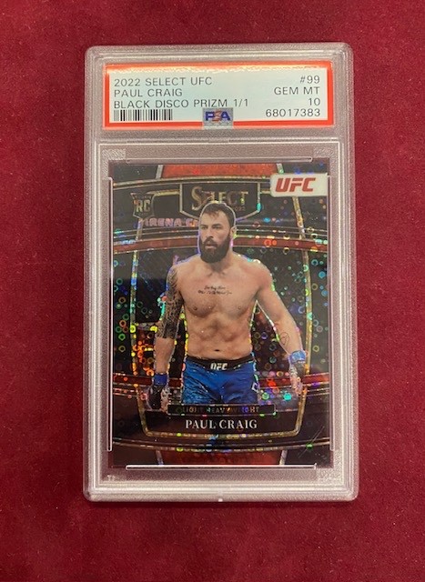 2022 Panini Select UFC Paul Craig PSA 10 BLACK DISCO PRIZM Rookie Card RC 1/1