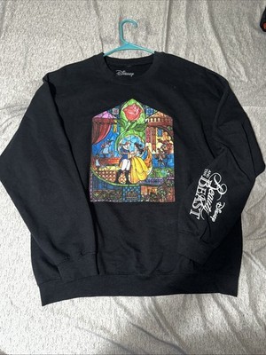 Disney Vintage Beauty and the Beast Sweatshirt XL Black