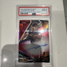 2022 Bowman's Best-Best Autographs Jackson Holliday RC Red Lava 2/5 PSA 10