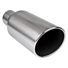 Exhaust Tip Diesel Series Oval Rolled Edge Angle Cut Weld-On Exhaust Tip 4"
