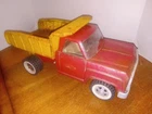 Vintage Tonka Dump Truck 1960's Pressed Steel Red & Yellow 14”