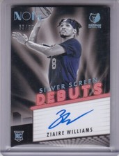ZIAIRE WILLIAMS 2021-22 NOIR SILVER SCREEN DEBUTS AUTOGRAPH RC #63/99 MEMPHIS