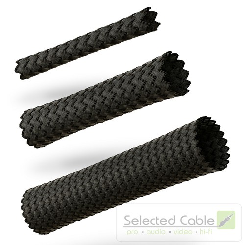 VIABLUE Black Sleeve Braided Fabric Size 2 - 26mm Small/Medium / Big - Picture 10 of 23