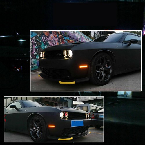 Front Rear Smoked Side Bumper Marker Light Lamps Fit 2015-2022 Dodge Challenger - Picture 10 of 10