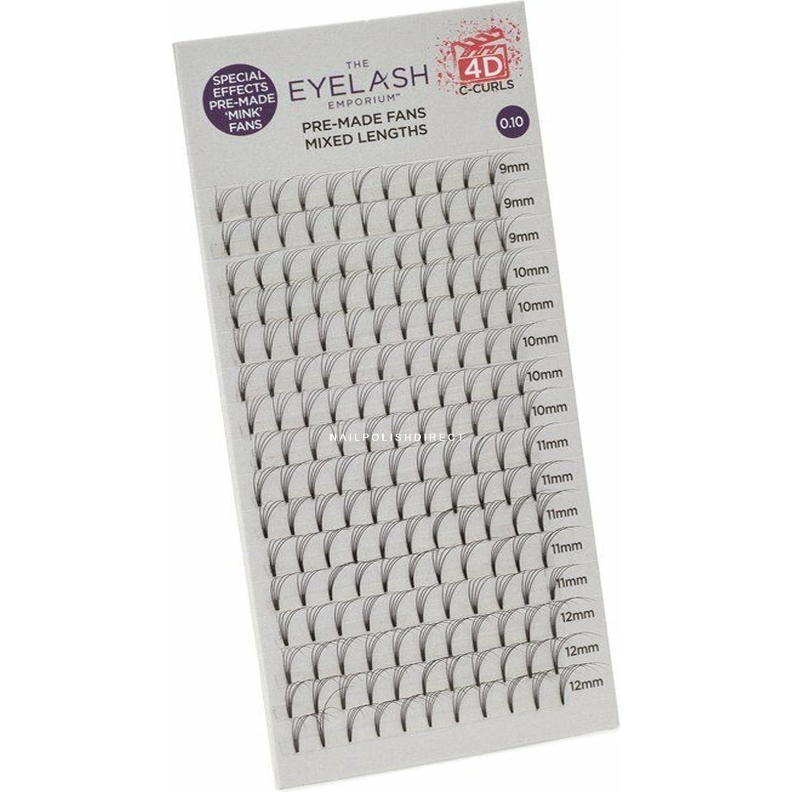 Eyelash Emporium Mink Fan Lashes (Individual Lengths 9-12mm (0.10) - 4D & C Curl
